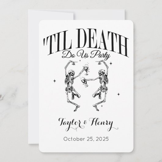 死おもしろいぬまでパーティー結婚式招待状 招待状 (正面)