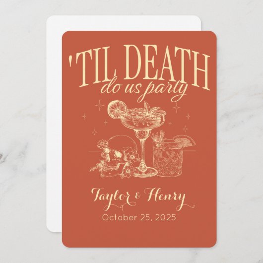 死おもしろいぬまでパーティー結婚式招待状 招待状 (正面/裏面)