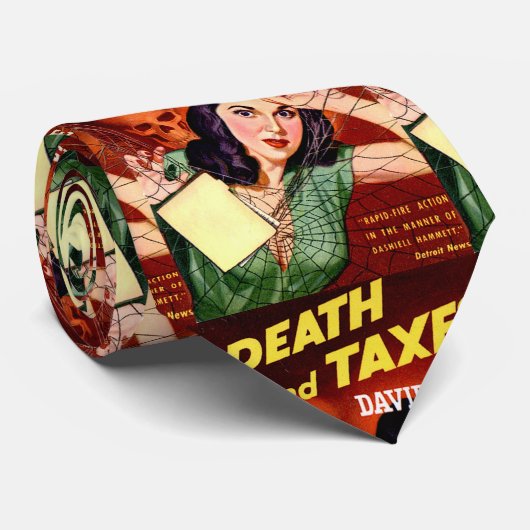 死および税のタイ-税日のユーモア-父の日 ネクタイ (ロール)