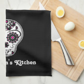 死かわいらしんだ砂糖スカル キッチンタオル (四つ折り)