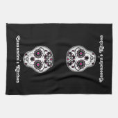 死かわいらしんだ砂糖スカル キッチンタオル (横)