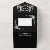 死がゴシック体の骨格を手放すま結婚で オールインワン招待状 (外側)