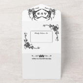 死がゴシック体の骨格を手放すま結婚で オールインワン招待状 (外側)