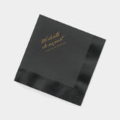 死がゴシック様式の黒い金ゴールドの一部結婚を果たすまで 箔ナプキン (左)