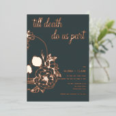 死がスカルを引き込モダンむ結婚まで 箔招待状 (立ち正面)