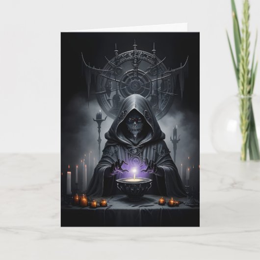 死がハロウィーンの呪文を唱える カード (正面)