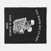 死がハロウィーンの贈り物結婚を分けるまで フリースブランケット (正面(横))