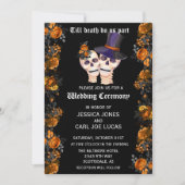 死がハロウィーンの骸骨を分け結婚るまで 招待状 (正面)