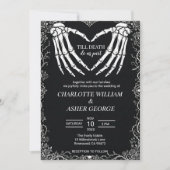 死が二人を分かつまで スケルトンの結婚式招待状 招待状 (正面)