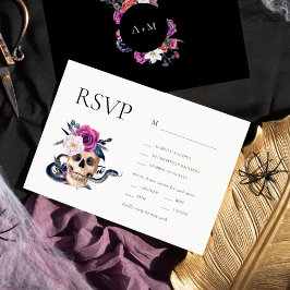 死が二人を分かつまで パープル&ブラックRSVP 招待状