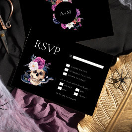死が二人を分かつまで パープル&ブラックRSVP 招待状