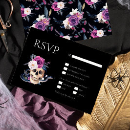 死が二人を分かつまで パープル&ブラックRSVP 招待状