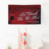 死が分かるまで |黒と赤の殺人事件の謎 横断幕 (インサイチュ)