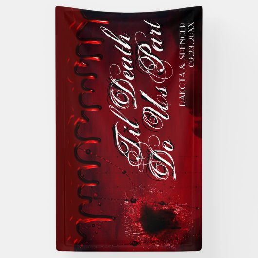 死が分かるまで |黒と赤の殺人事件の謎 横断幕 (縦)