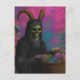 死が彼の食料品ショッピング ポストカード