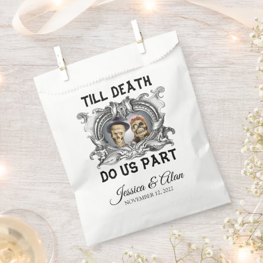 死が我々のハロウィン結婚の フェイバーバッグ (クリップ留めされた状態)
