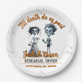 死が我々のハロウィン結婚の ペーパープレート