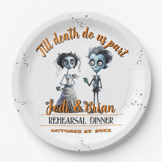死が我々のハロウィン結婚の ペーパープレート (正面)