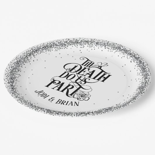 死が我々のハロウィン結婚の ペーパープレート (アングル)