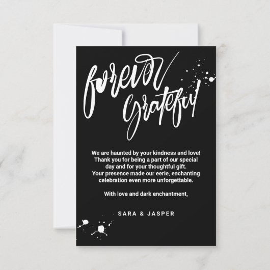 死が我々のパーティーグランジの結婚 サンキューカード (裏面)