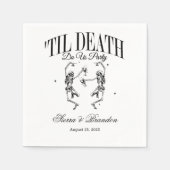 死が我々のパーティーパーソナライズされたの結婚ナプキン スタンダードカクテルナプキン (正面)