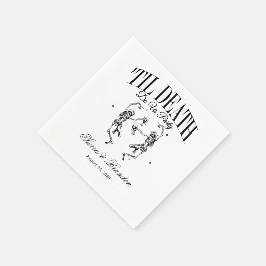 死が我々のパーティーパーソナライズされたの結婚ナプキン スタンダードカクテルナプキン (角)