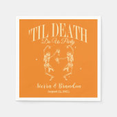 死が我々のパーティーパーソナライズされたの結婚ナプキン スタンダードカクテルナプキン (正面)