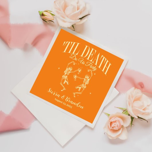 死が我々のパーティーパーソナライズされたの結婚ナプキン スタンダードカクテルナプキン