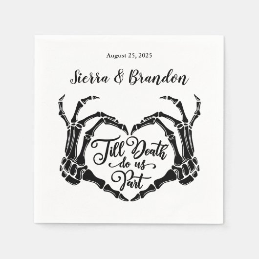 死が我々のパーティーパーソナライズされたの結婚ナプキン スタンダードカクテルナプキン (正面)