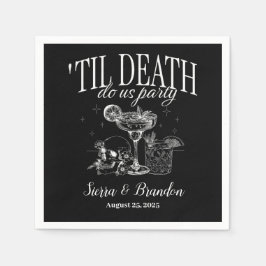 死が我々のパーティーパーソナライズされたの結婚ナプキン スタンダードカクテルナプキン