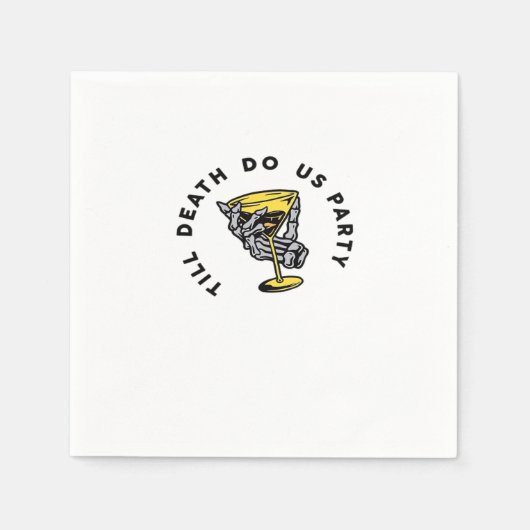 死が我々のパートクラシックYおもしろい スタンダードカクテルナプキン (正面)