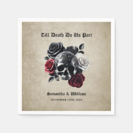 死が我々のパートヴィンテージハロウィン結婚ズ スタンダードカクテルナプキン