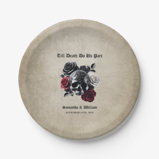 死が我々のパートヴィンテージハロウィン結婚ズ ペーパープレート (正面)