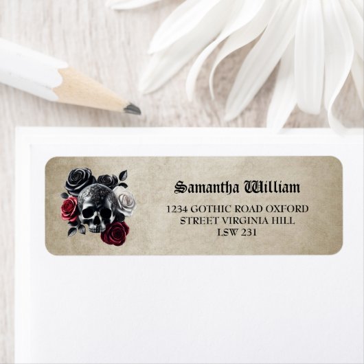 死が我々のパートヴィンテージハロウィン結婚ズ ラベル (インサイチュ)