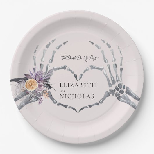 『死が我々の一部となるまで |ハロウィン結婚ズ ペーパープレート (正面)