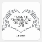 死が我々の一部となるまで |パーティー特典ステッカー | B+W スクエアシール (正面)