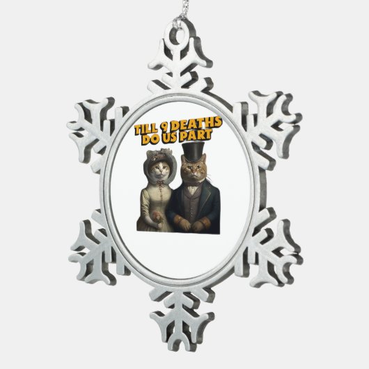死が我々の一部となるまクラシックで スノーフレークピューターオーナメント (右)