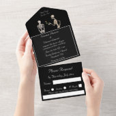 死が我々の一部になるまでの骨格 オールインワン招待状 (貼ってはがせる)