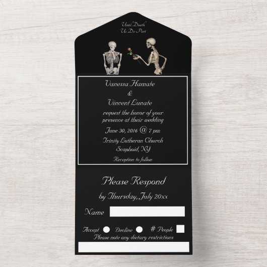 死が我々の一部になるまでの骨格 オールインワン招待状 (内側)