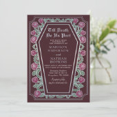 死が我らを別つまで、ローズレッドゴシックウェディング 招待状 (スタンド正面)