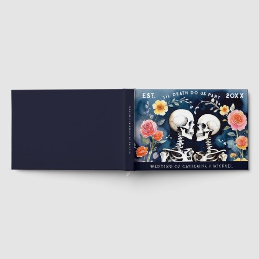 死が私たちの一部の骨格をゴシック結婚の ゲストブック (全面)