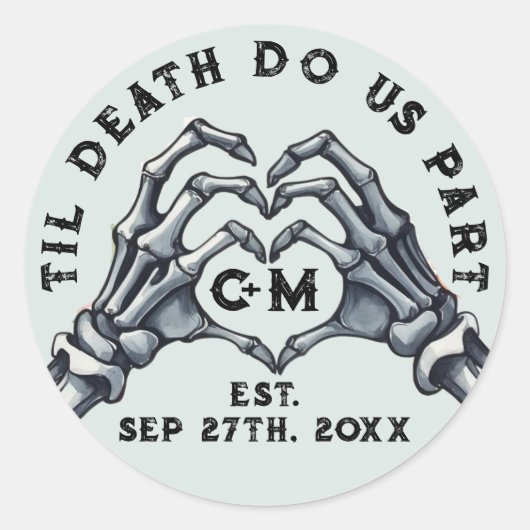 死が私たちの一部の骨格をゴシック結婚の ラウンドシール (正面)