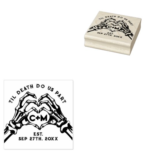 死が私たちの一部の骨格をゴシック結婚の ラバースタンプ (押印)