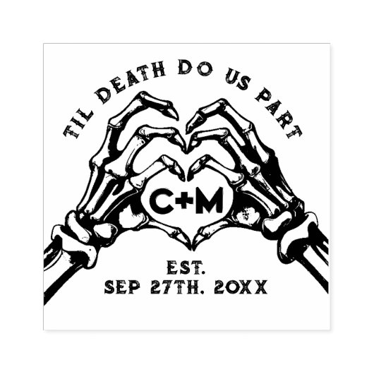 死が私たちの一部の骨格をゴシック結婚の ラバースタンプ (インプリント)
