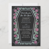 死が私たちを別つまで ローズ ブラック ゴシック ウェディング 招待状 (正面)