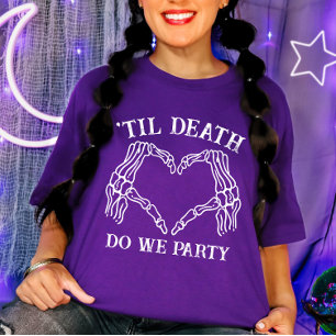 死が私たちを引き裂くまでパーティー ギフト ブライズメイド ゴシック Tシャツ