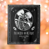 死が私たちを引き裂くまで誓ったウェディングの背景にある骸骨 タペストリー