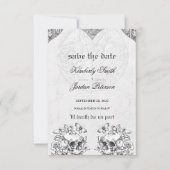 死が私たちを引き裂くまで ゴシックウェディング ブラック&ホワイト 招待状 (正面)