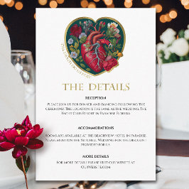 死が私たちを引き裂くまで ゴシックハート ハロウィン ウェディング エンクロージャーカード