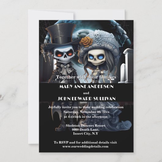 死が私たちを引き裂くまで、死体花嫁と新郎 招待状 (正面)